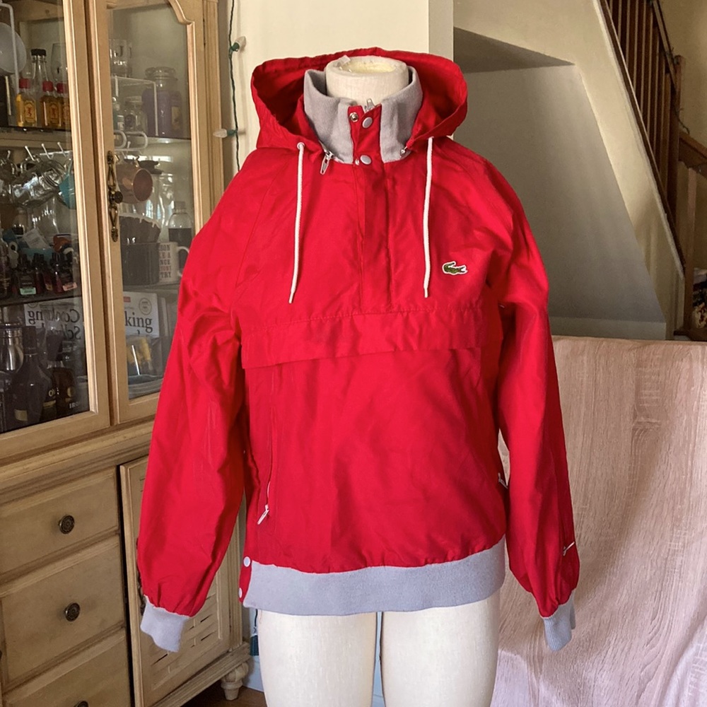 Vtg 80s? Lacoste jacket, red, Sz S